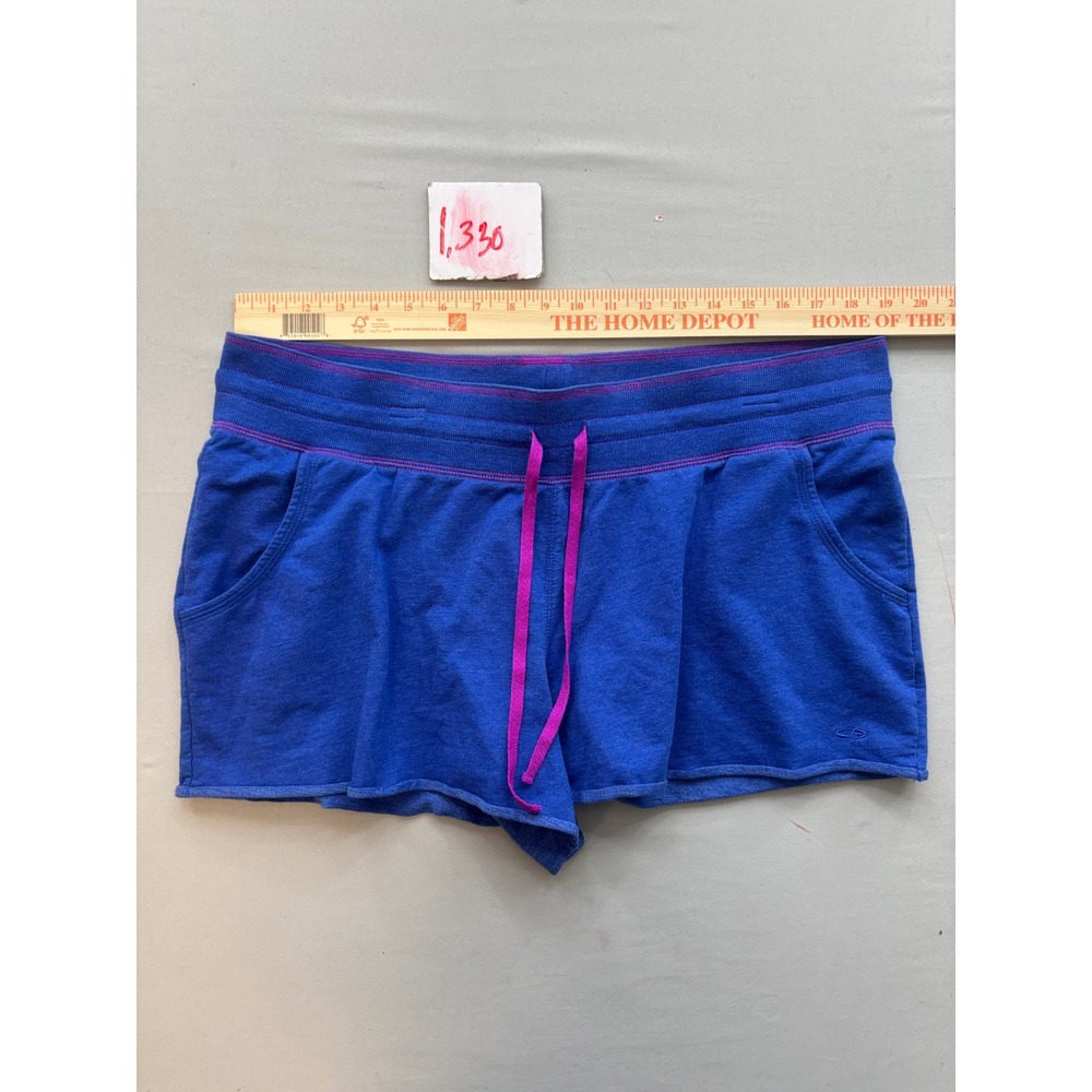 C9 by Champion Womens Blue Purple Active Shorts XXL Drawstring Pockets Stretch